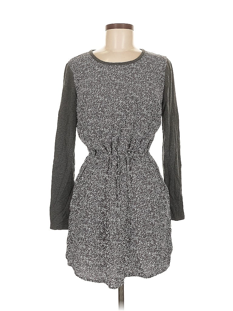 Lou & Grey 100% Rayon Tweed Gray Casual Dress Size M - photo 1