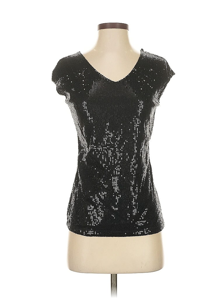 Pre-owned The Limited Short Sleeve Top Black Scoop Neck Tops