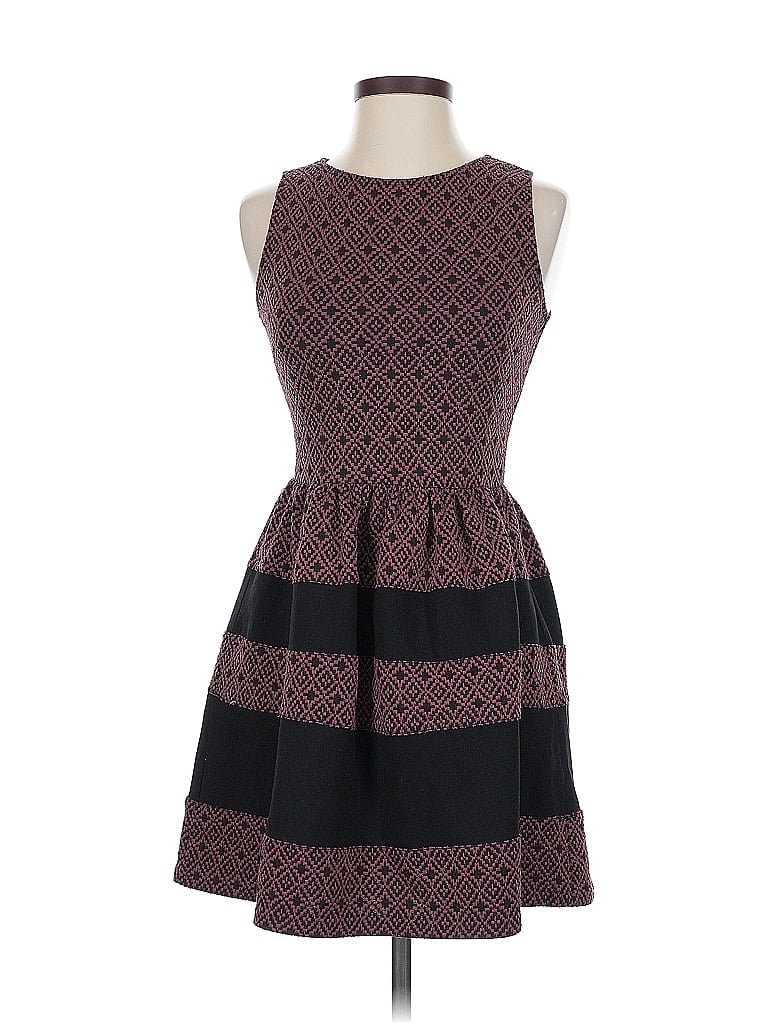 Pre-owned Bar Iii Casual Dress In Burgundy