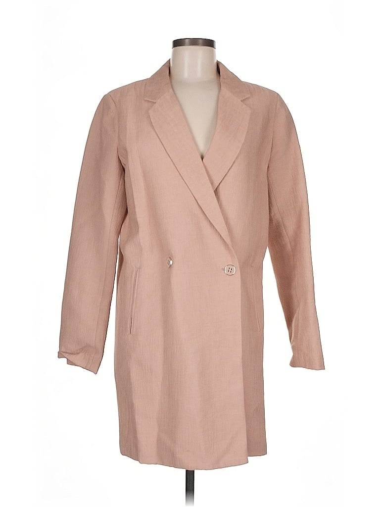 Pre-owned Black Coat In Brown