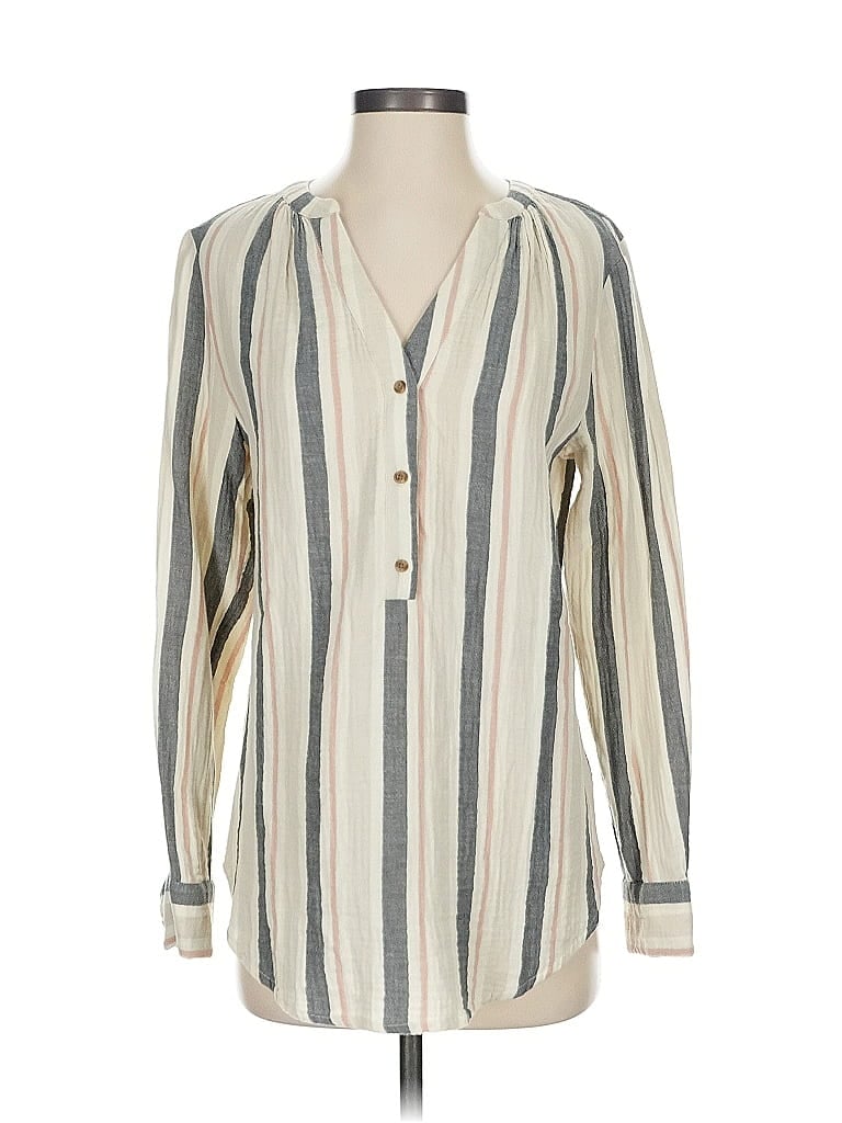 Pre-owned Universal Thread Long Sleeve Blouse In White