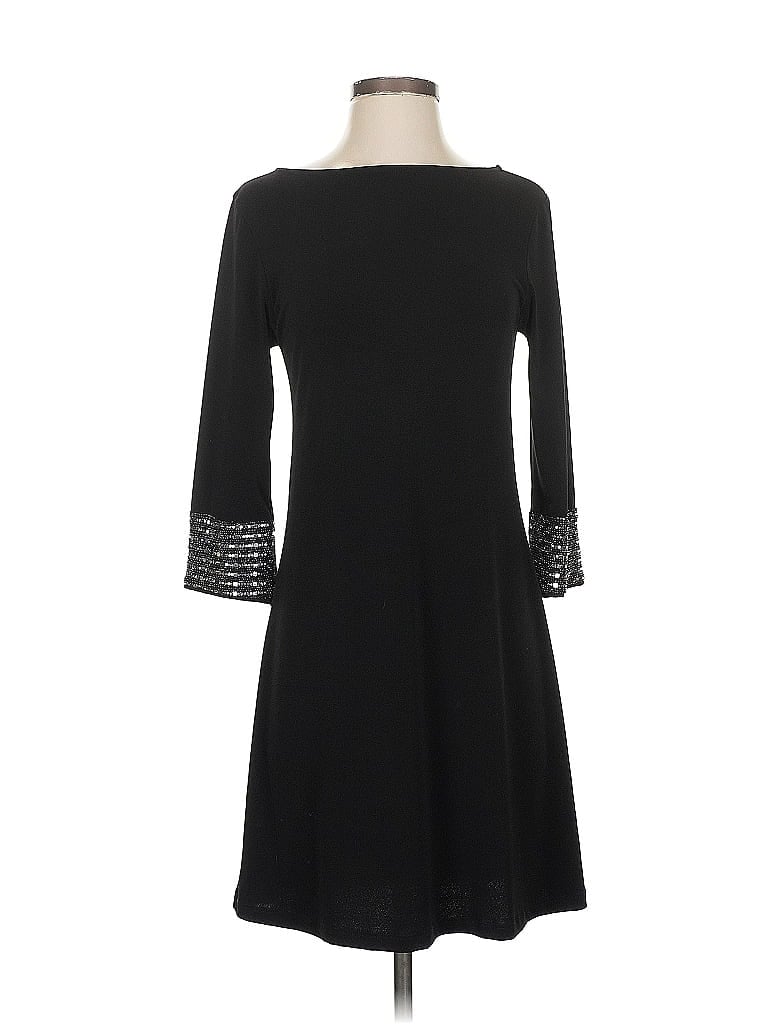 Veronica M. Solid Black Cocktail Dress Size S - photo 1