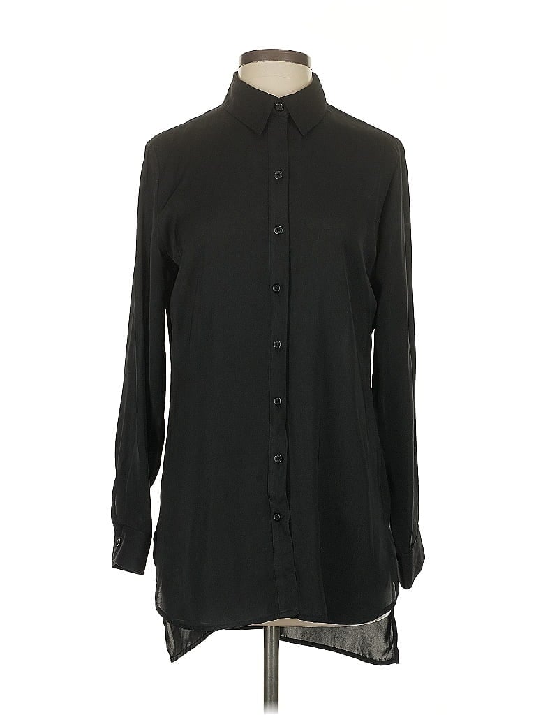 Pre-owned Chico's Long Sleeve Blouse In Black