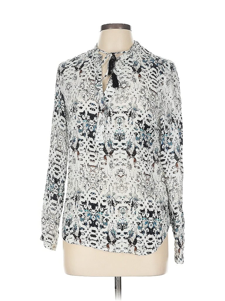 Pre-owned Tribal Jeans Long Sleeve Blouse In Silver