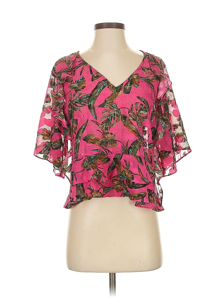 Pre-owned Marc New York Andrew Marc Short Sleeve Blouse In Pink