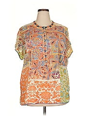 Johnny Was Short Sleeve Silk Top