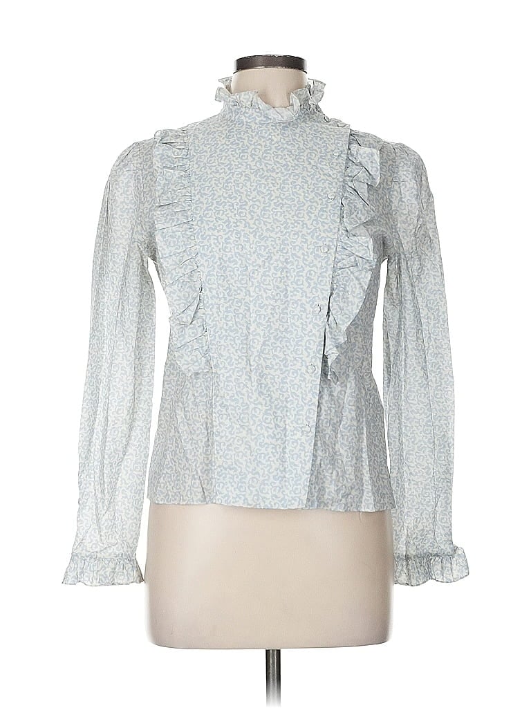 Pre-owned Alexa Chung Long Sleeve Blouse In Blue