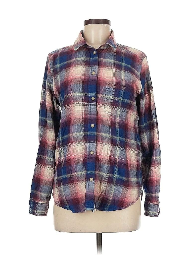 Pre-owned American Eagle Outfitters Long Sleeve Button Down Shirt In Burgundy