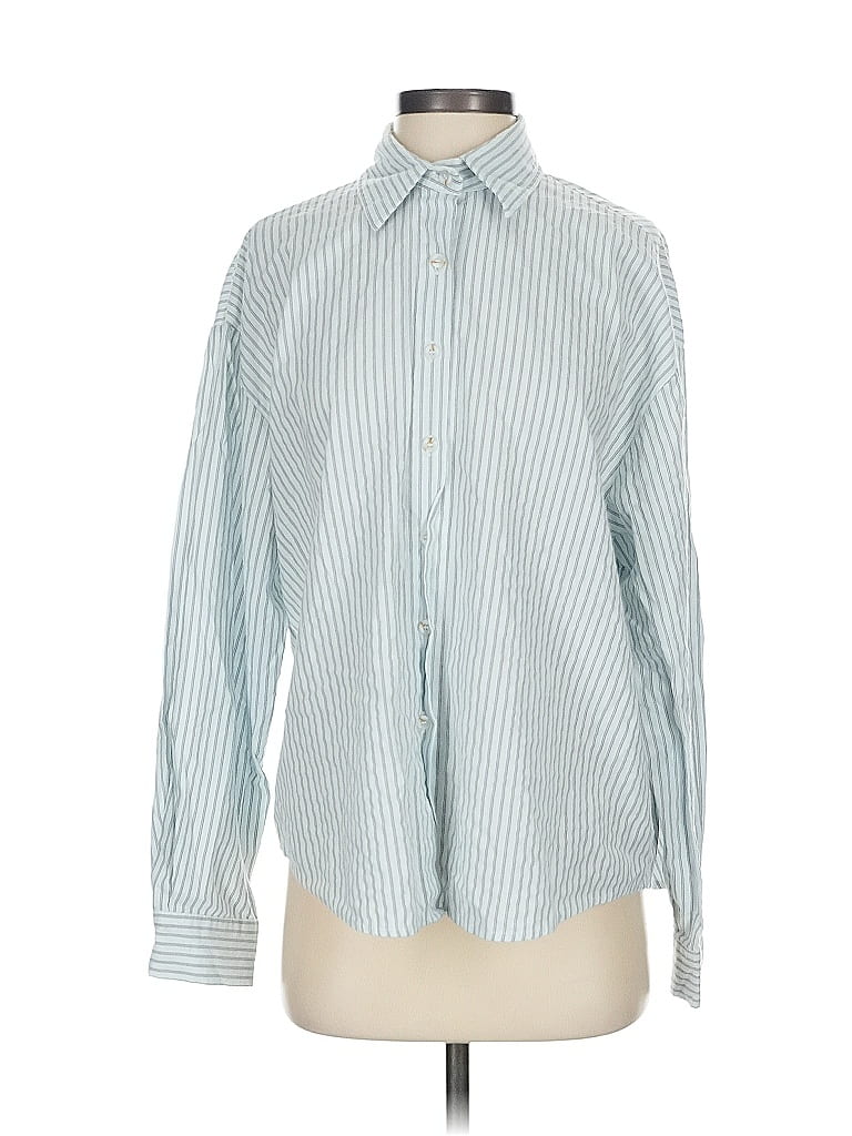 Pre-owned Assorted Brands Long Sleeve Button Down Shirt In Blue