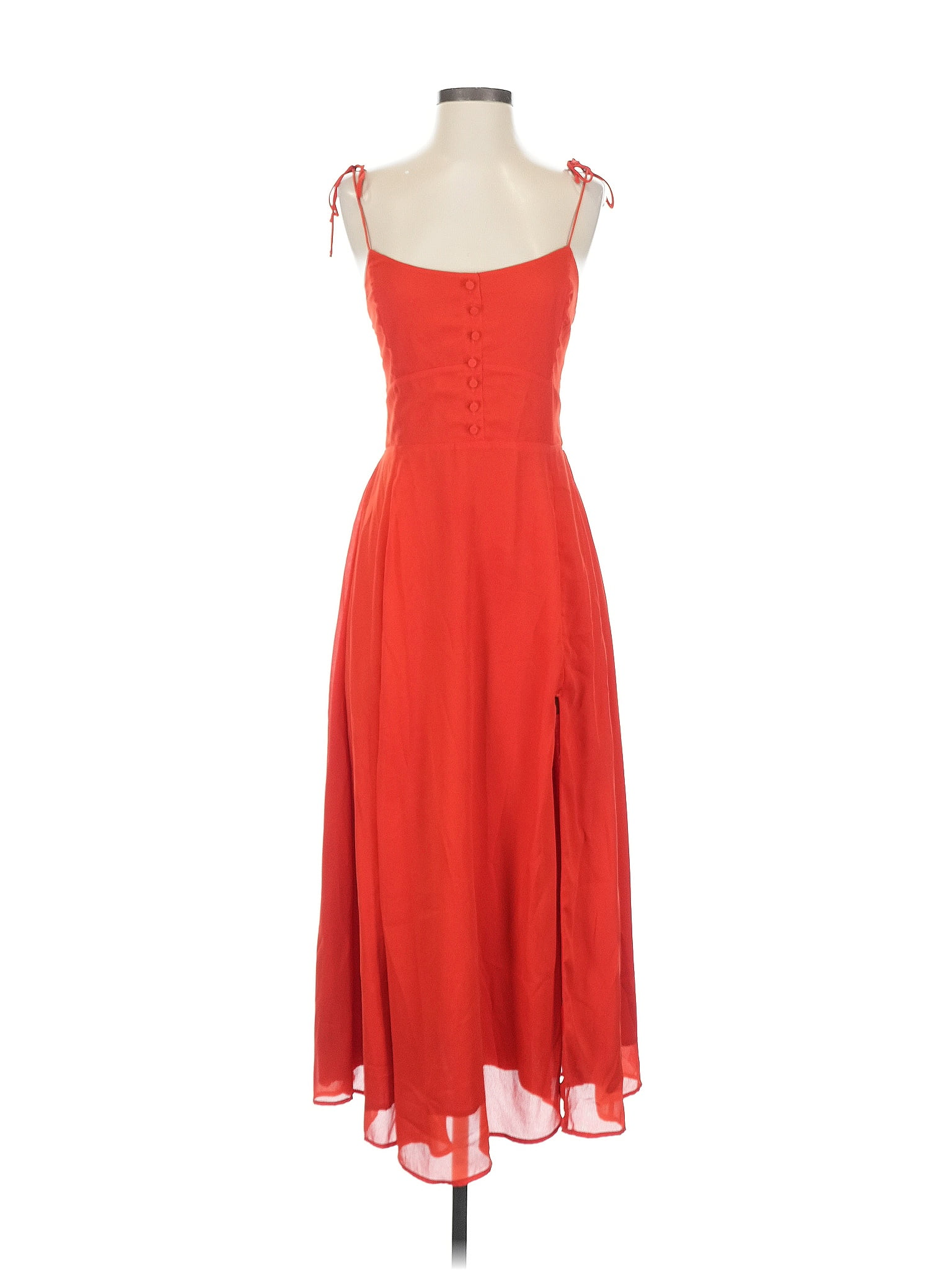 Abercrombie &amp; Fitch 100% Polyester Red Cocktail Dress Size S