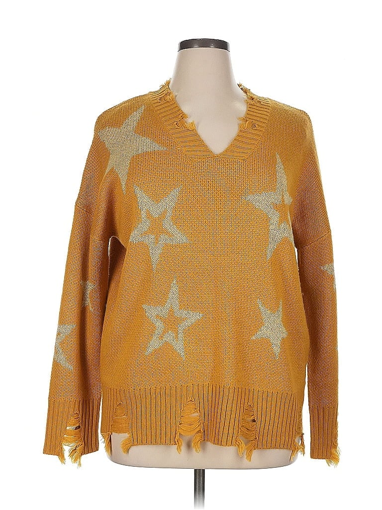 Click to view more detailed imagery on our partner's website Pre-owned Say What Pullover Sweater In Gold