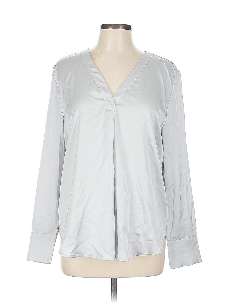 Click to view more detailed imagery on our partner's website Pre-owned Ann Taylor Long Sleeve Blouse In Silver