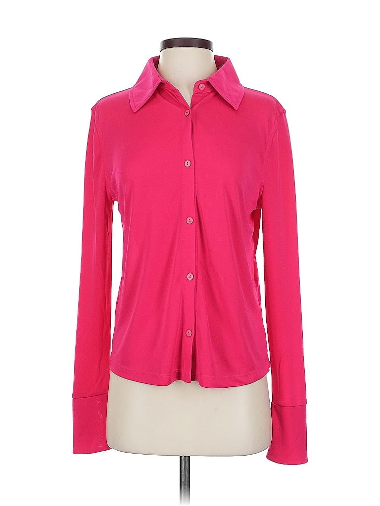 Pre-owned Mng Long Sleeve Blouse In Pink