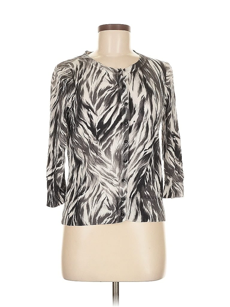 Pre-owned Talbots Cardigan Sweater In Silver