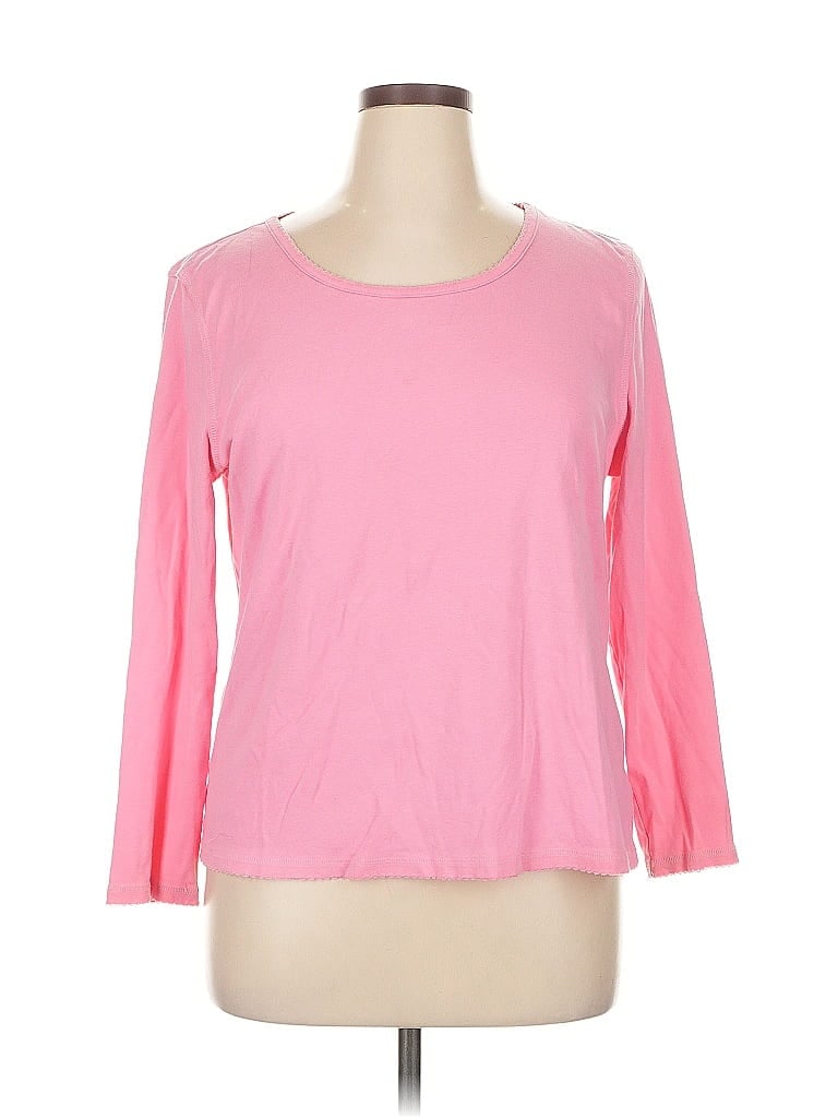 Pre-owned Talbots 3/4 Sleeve T-shirt In Pink