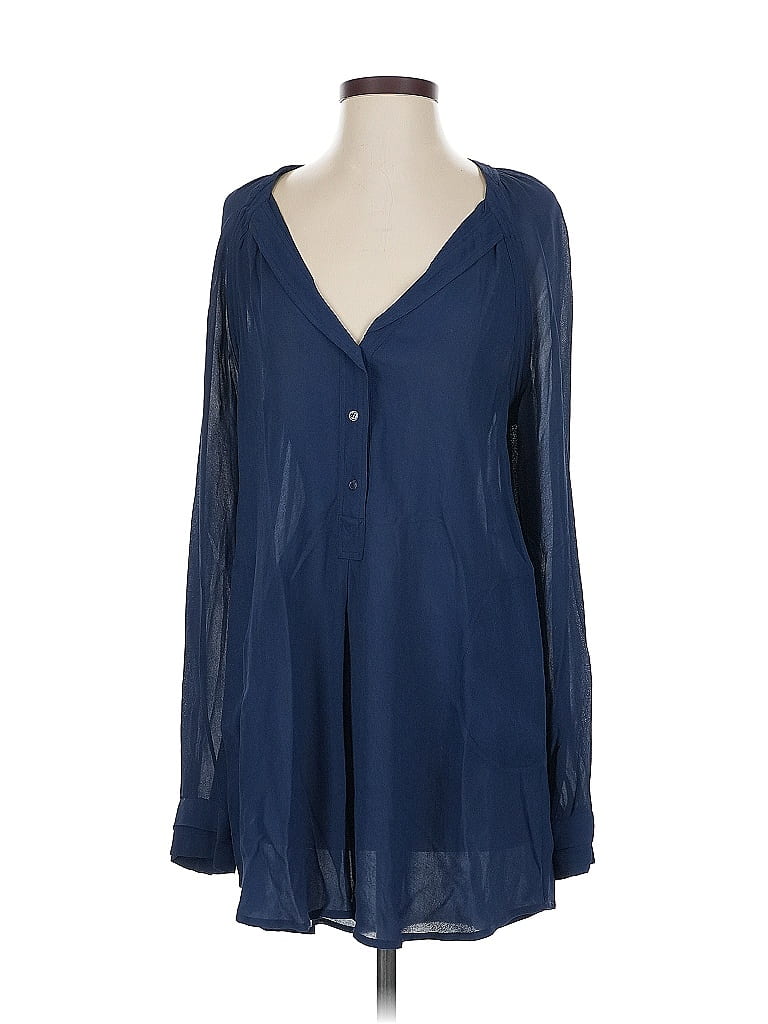 Pre-owned Bcbgmaxazria Long Sleeve Blouse In Blue