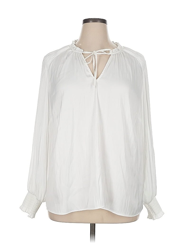 Pre-owned Rachel Zoe Tjx Long Sleeve Blouse In White