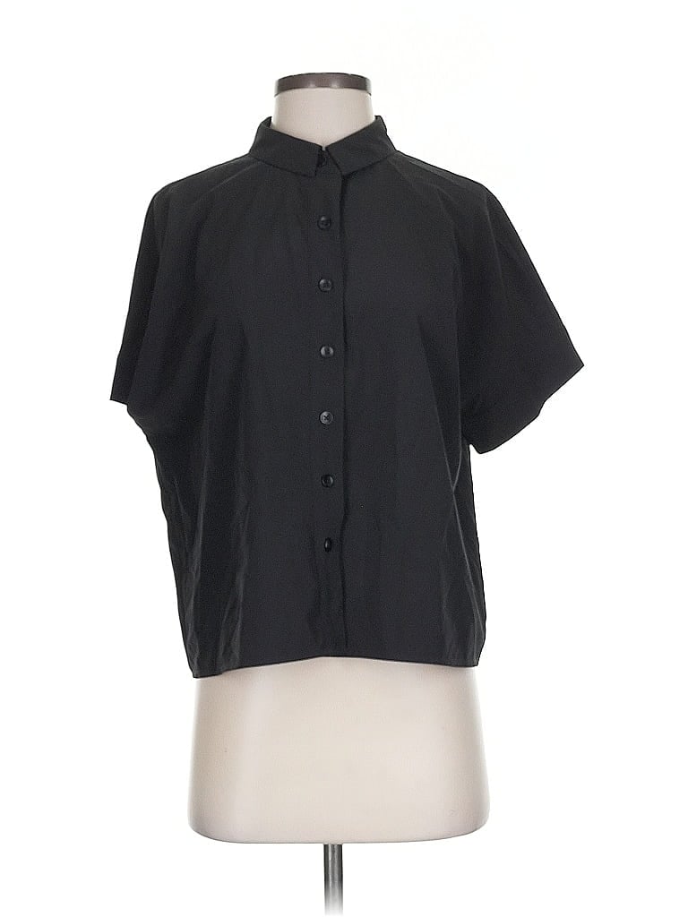Pre-owned Universal Standard Short Sleeve Blouse In Black