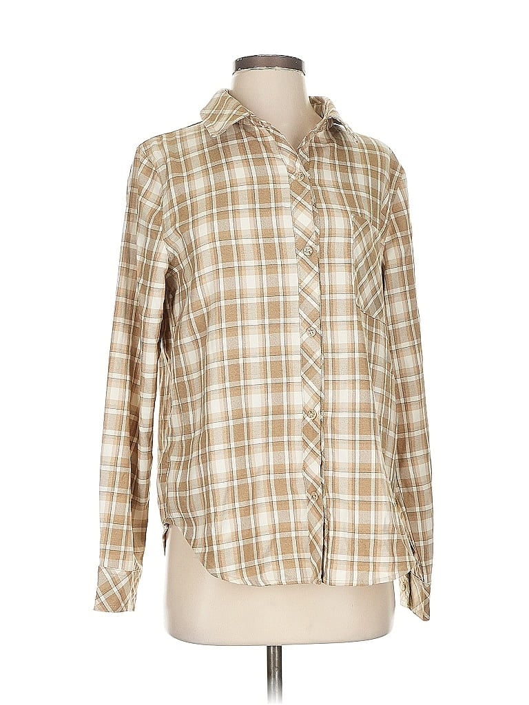 Pre-owned Lulus Long Sleeve Blouse In Brown