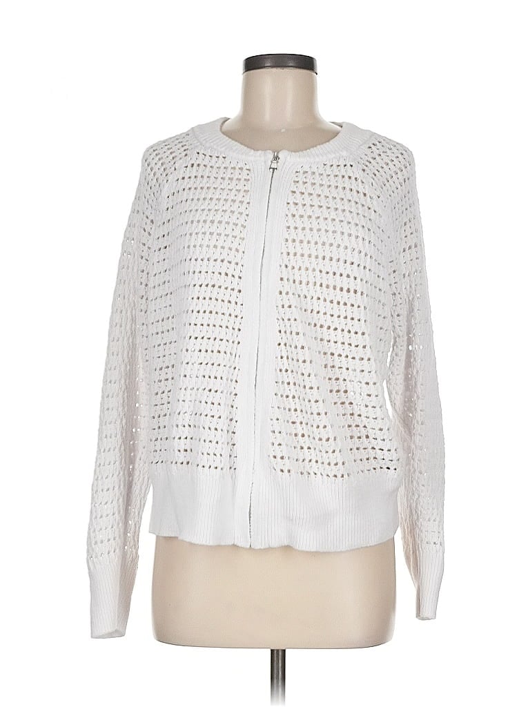 Pre-owned Simply Vera Vera Wang Cardigan Sweater In White
