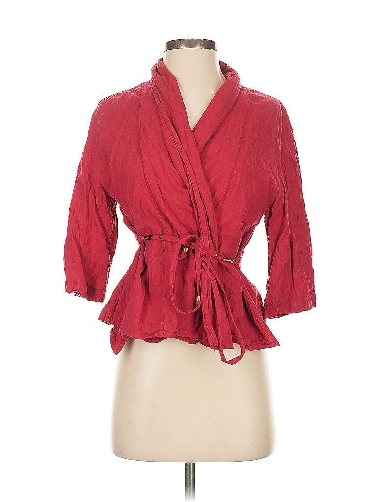 Pre-owned Holding Horses 3/4 Sleeve Blouse In Red