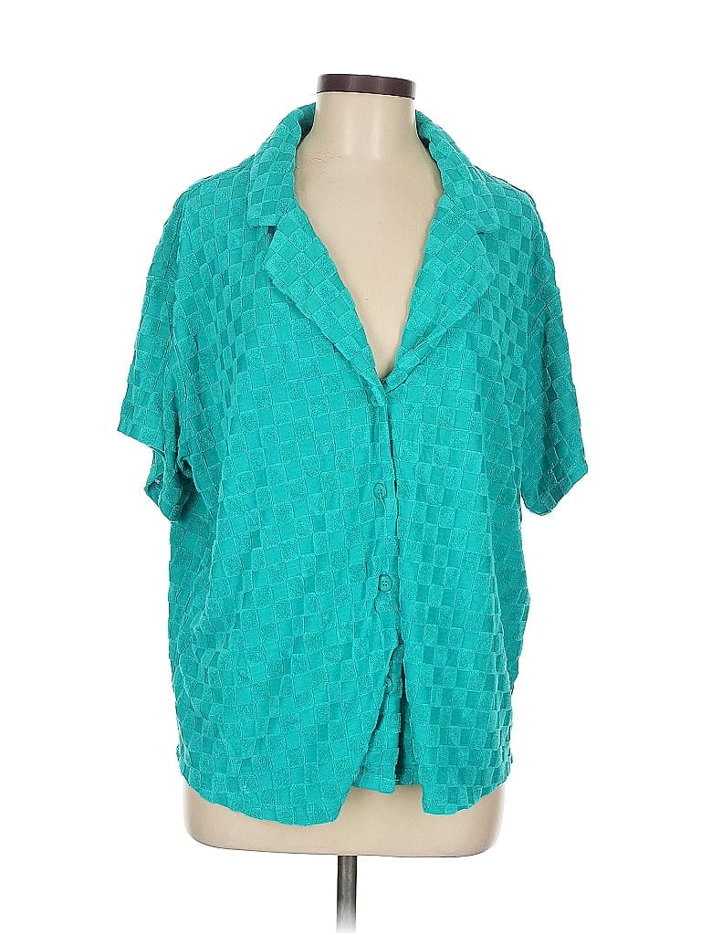 Pre-owned Le Lis Short Sleeve Blouse In Blue