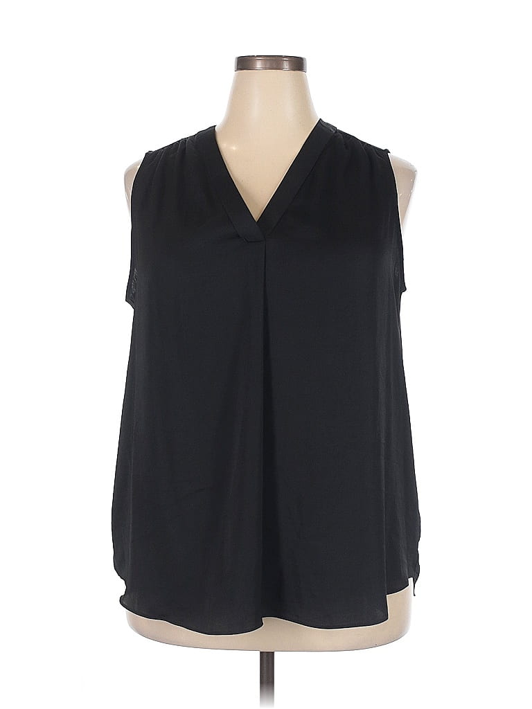 Vince Camuto 100% Polyester Black Sleeveless Blouse Size 2X - photo 1