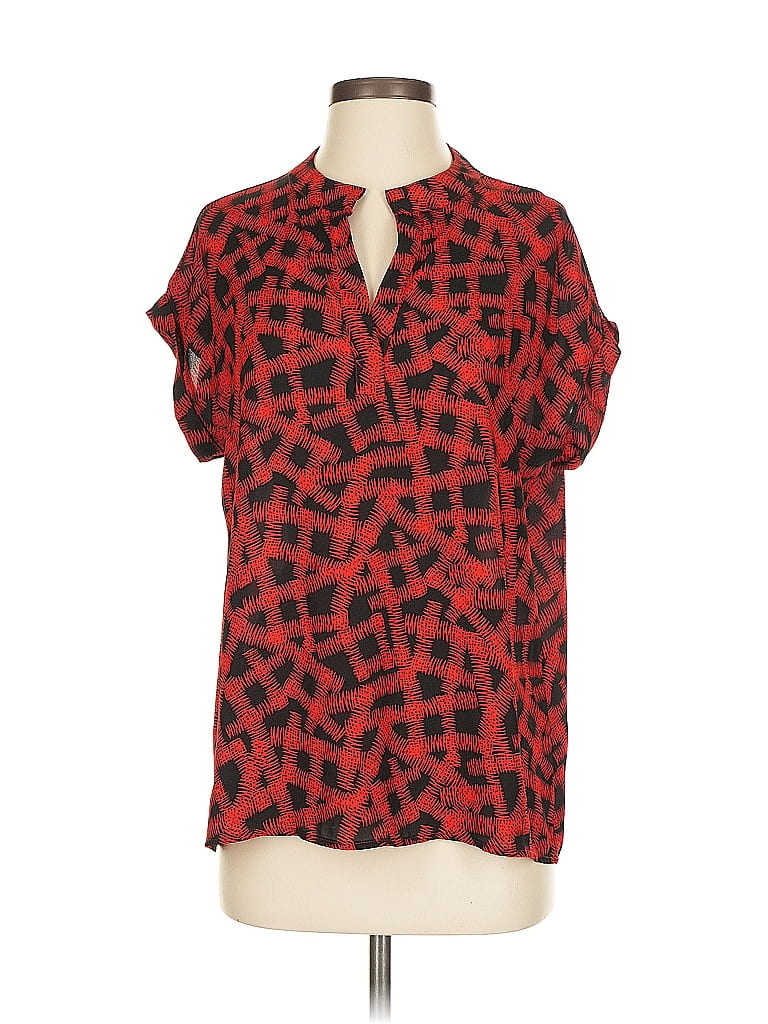 Pre-owned Pleione Short Sleeve Blouse In Red