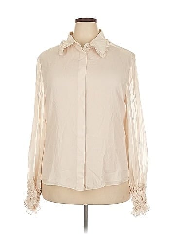 Lafayette 148 New York Long Sleeve Silk Top (view 1)
