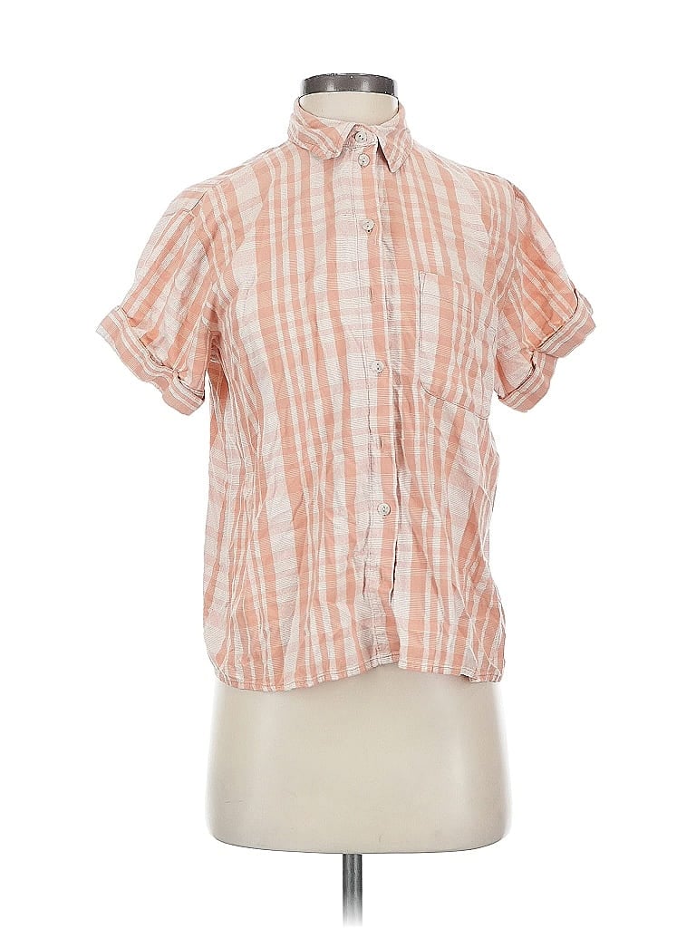 Pre-owned Universal Thread Short Sleeve Blouse In Orange