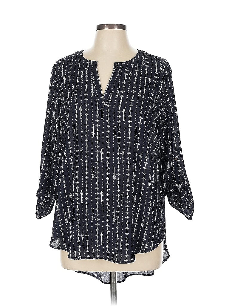 Pre-owned C Established 1946 3/4 Sleeve Blouse In Blue