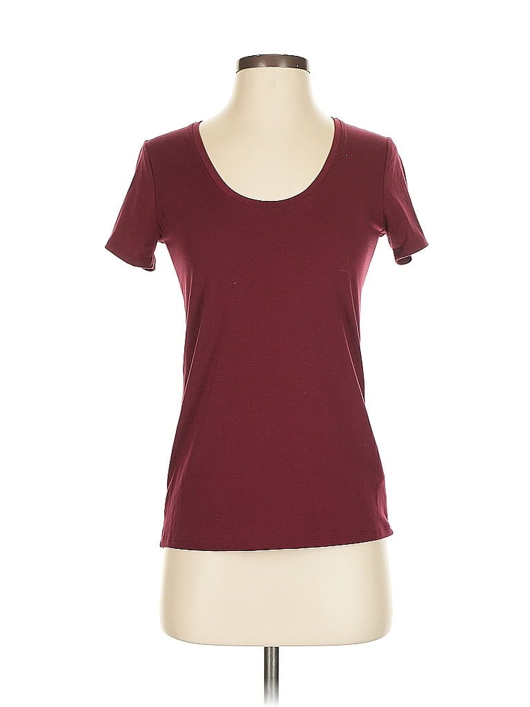 Pre-owned Athleta Active T-shirt In Burgundy