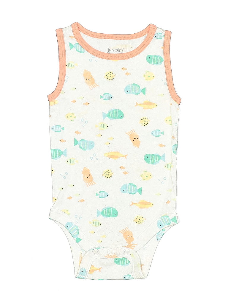 Jumping Beans Print Ivory Short Sleeve Onesie 3-6 MO / 6 MO - photo 1