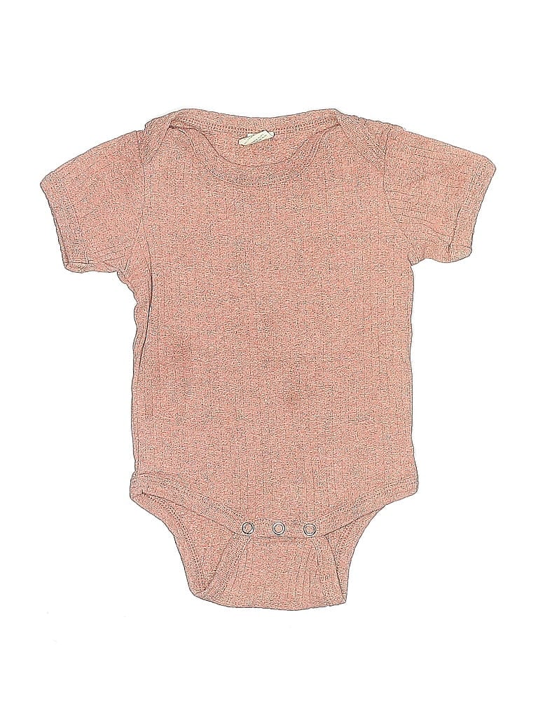 Kate Quinn Organics Tweed Tan Short Sleeve Onesie Size 6-12 mo - photo 1