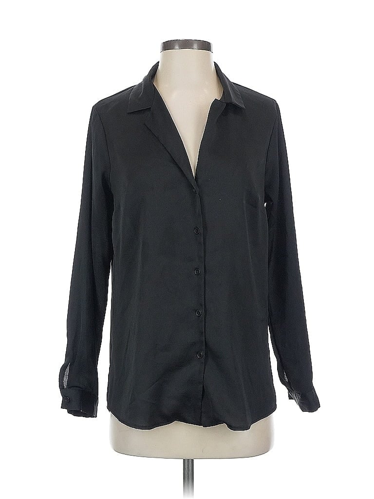 Pre-owned Asos Design Long Sleeve Blouse In Black