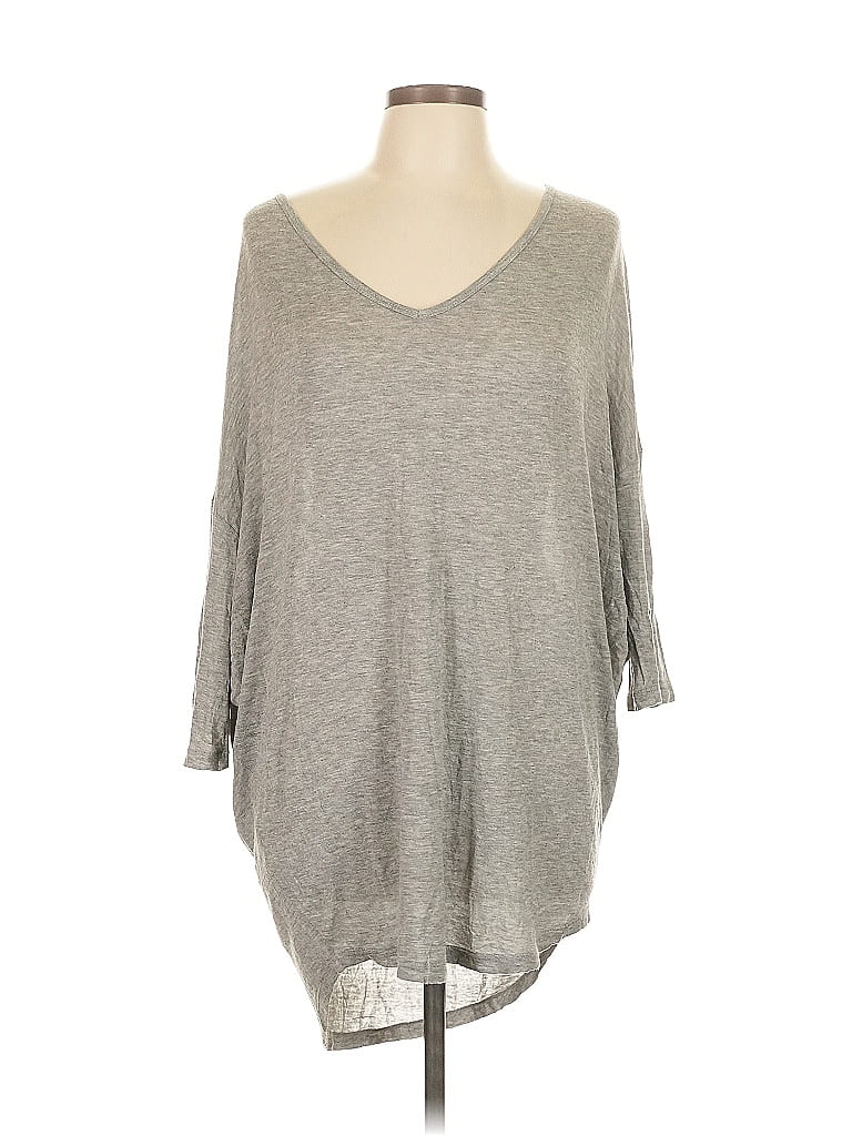 Pre-owned Grass Collection 3/4 Sleeve T-shirt In Gray