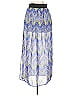 Fashion Web 100% Polyester Print Blue Casual Skirt Size S - photo 1