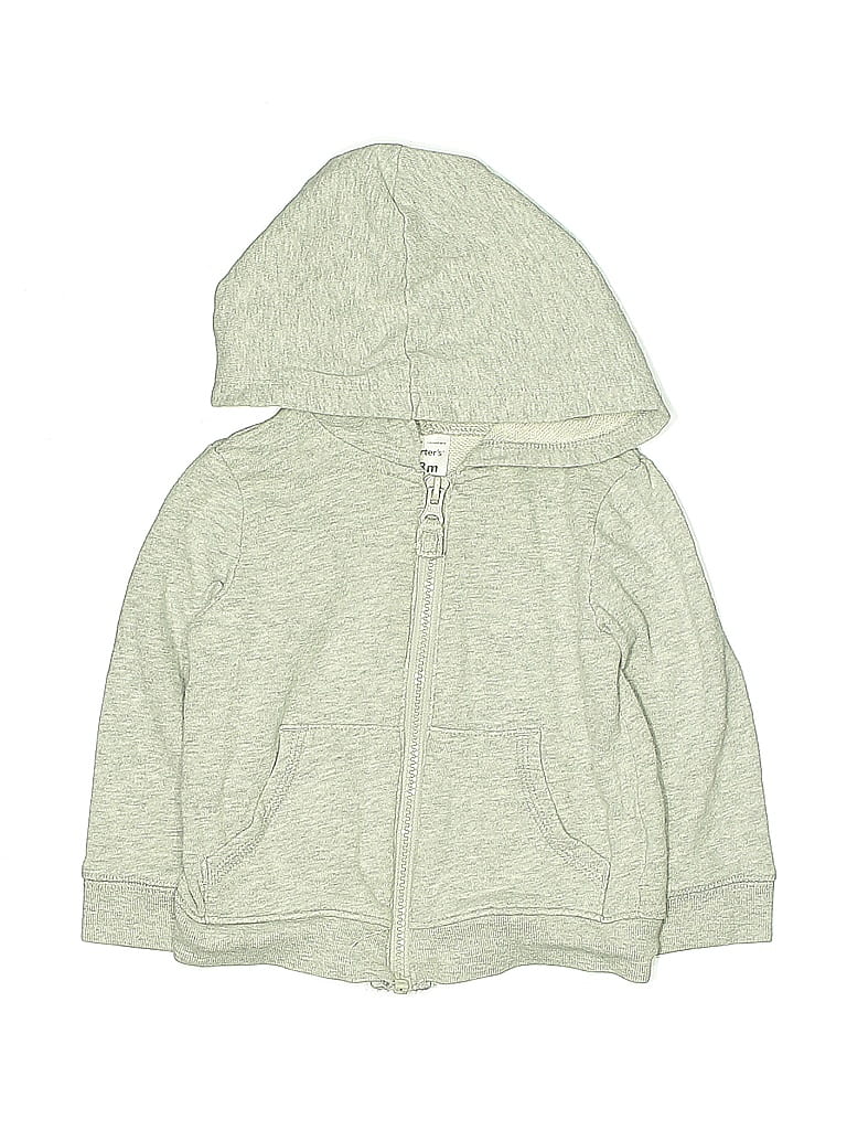 Pre-owned Carter's Kids' Zip Up Hoodie In Green
