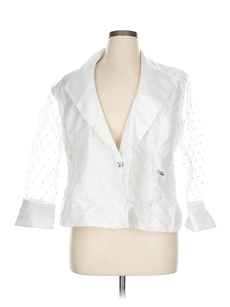 R&M Richards 100% Polyester White Blazer Size 16 - photo 1
