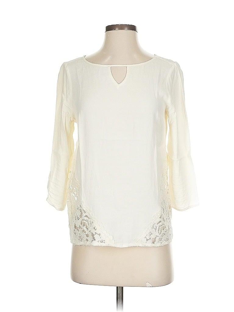 GAP OUTLET Pre-owned 3/4 Sleeve Blouse In White
