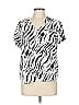Cloth & Stone 100% Rayon Animal Print Ivory Short Sleeve Henley Size L - photo 1
