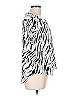 Cloth & Stone 100% Rayon Animal Print Ivory Short Sleeve Henley Size L - photo 3