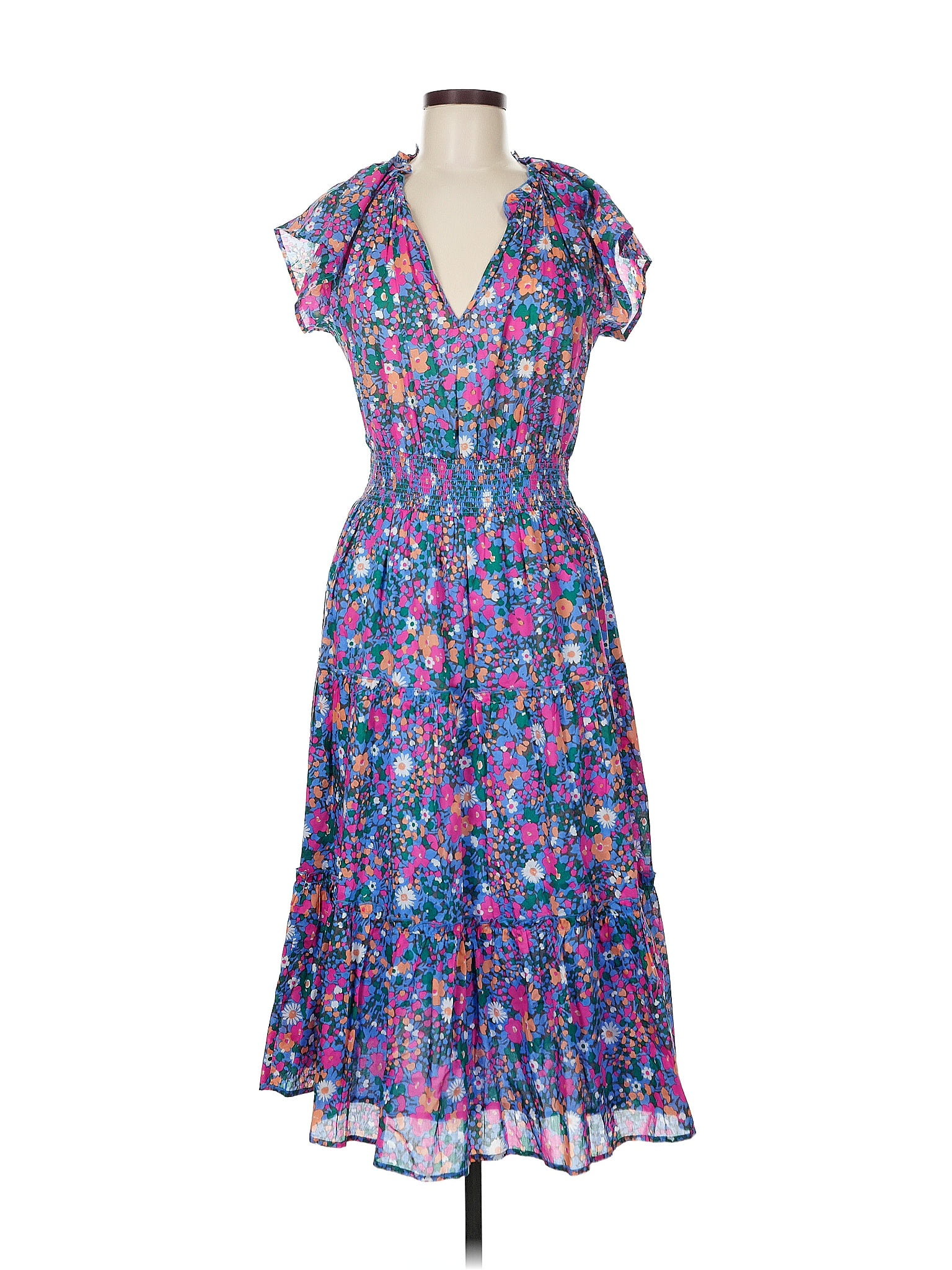 Rails 100% Cotton Print Purple Cocktail Dress Size M