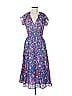 Rails 100% Cotton Print Purple Cocktail Dress Size M