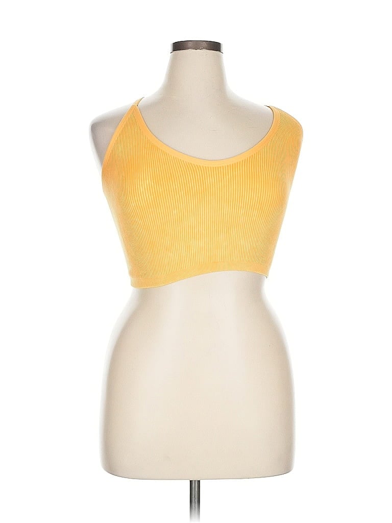 Pre-owned Aerie Tank Top Yellow Strapless Neckline Tops