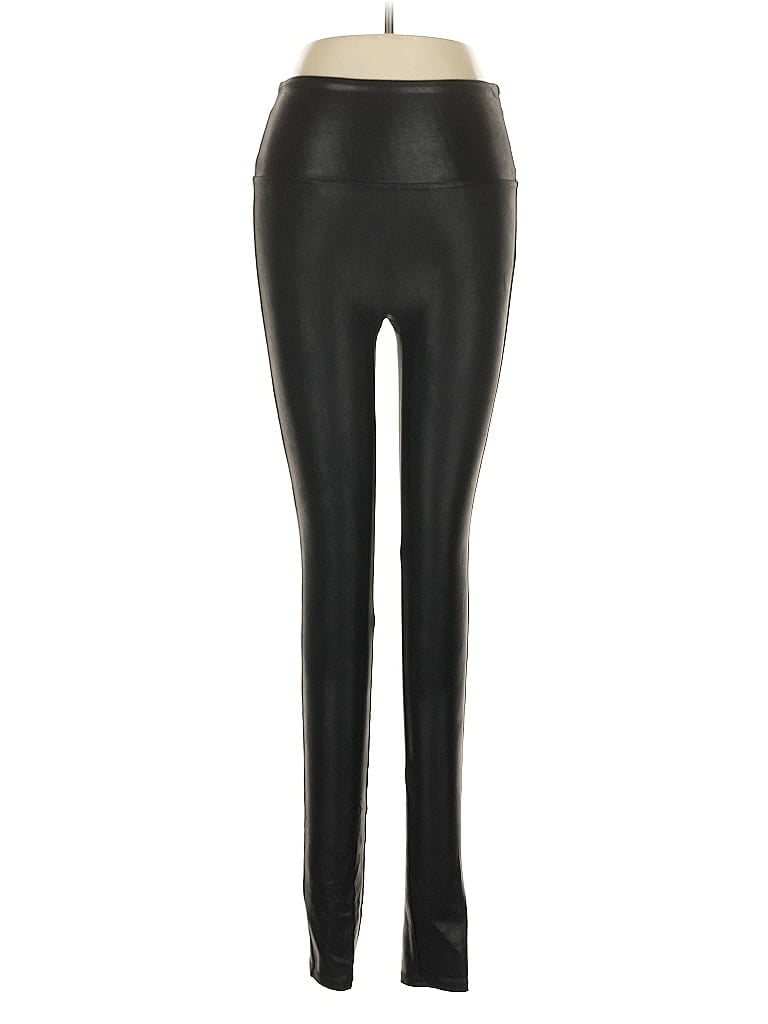 Pre-owned Spanx Faux Leather Pants In Black