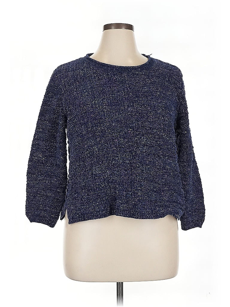 Pre-owned Alfred Dunner Pullover Sweater In Blue