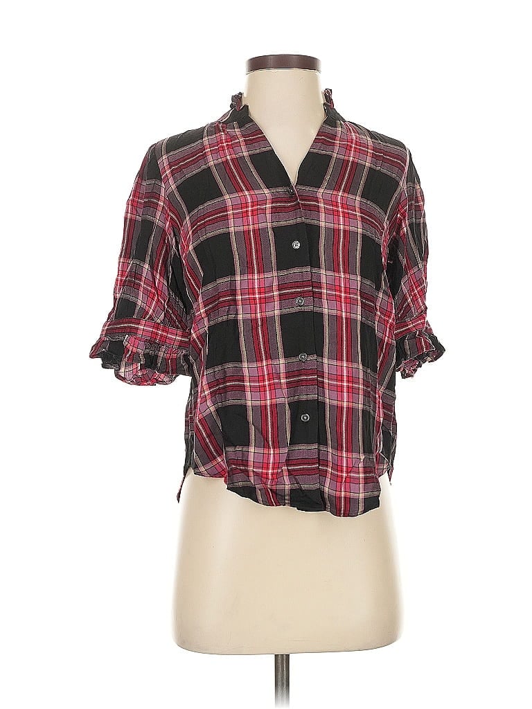 Pre-owned Ann Taylor 3/4 Sleeve Button Down Shirt In Black