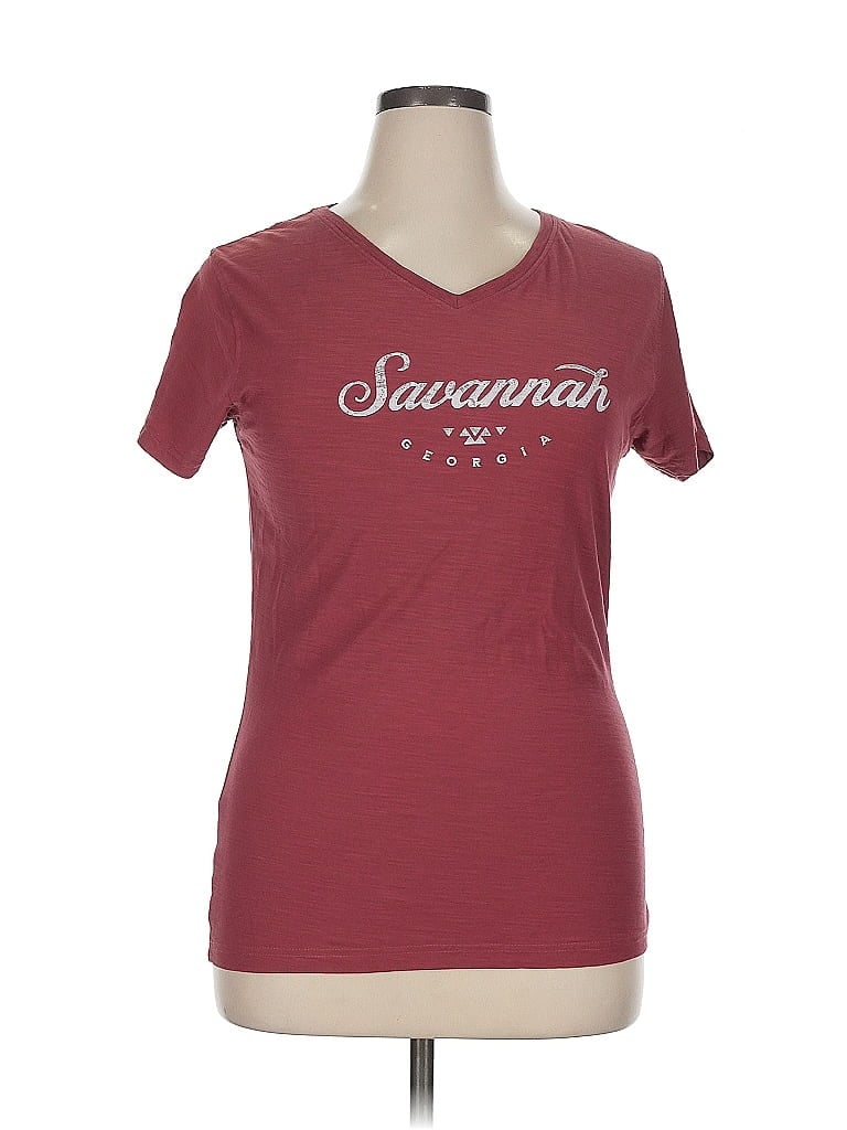 PREMISE Burgundy Short Sleeve Top Size XL - photo 1