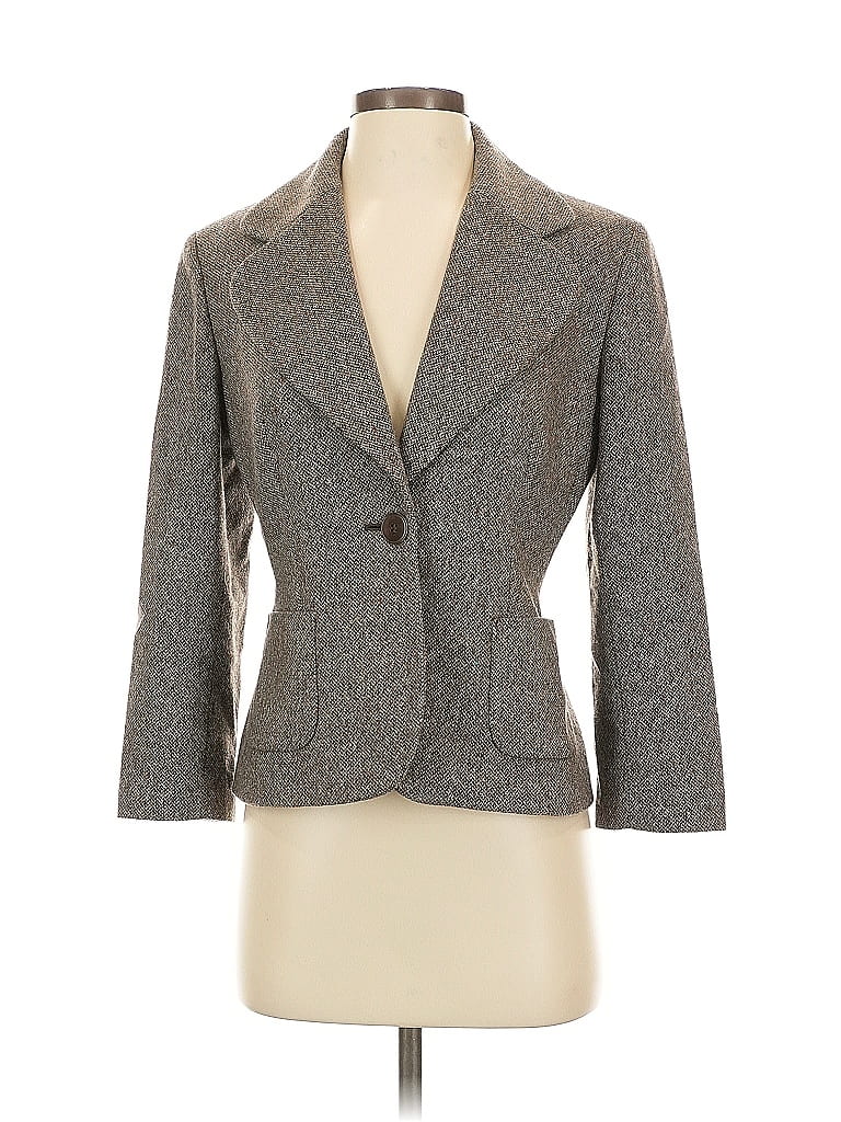 Blazer Femme Ann Freedberg Style Masculin - Gris Chiné - Taille M - Mélange Laine - Occasion Excellent État
